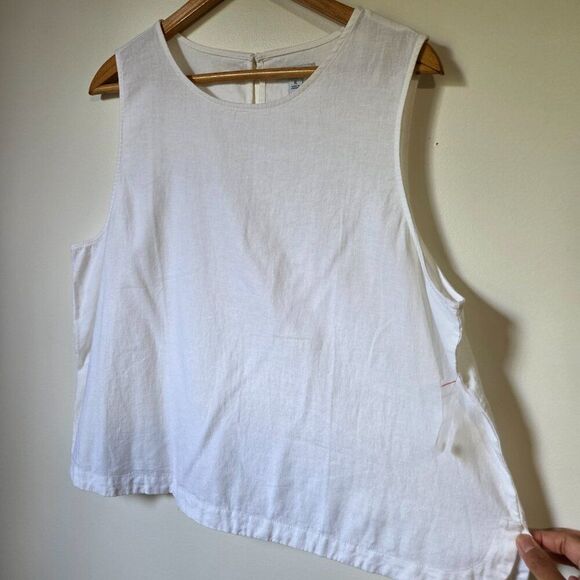 NEW WITHOUT TAG CROFT & BARROW WHITE LINEN BLEND TANK TOP SIZE XL - Picture 1 of 15